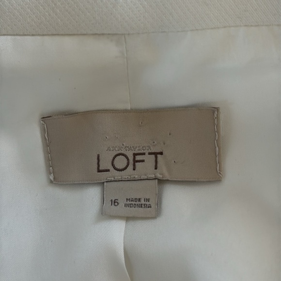 Loft Modern Blazer Suit Jacket Size 16 Cream/Off White Single Breasted - Picture 6 of 8